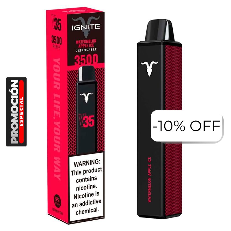 Vape Electrónico Ignite V35 3500 Puffs Nic 5g Watermelon Apple Ice