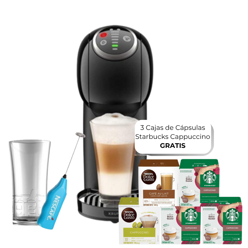 Maquina De Café Nescafé Genio S Plus Dolce Gusto + Vaso + Espumador + 2 Cajas De Capsulas Nescafé