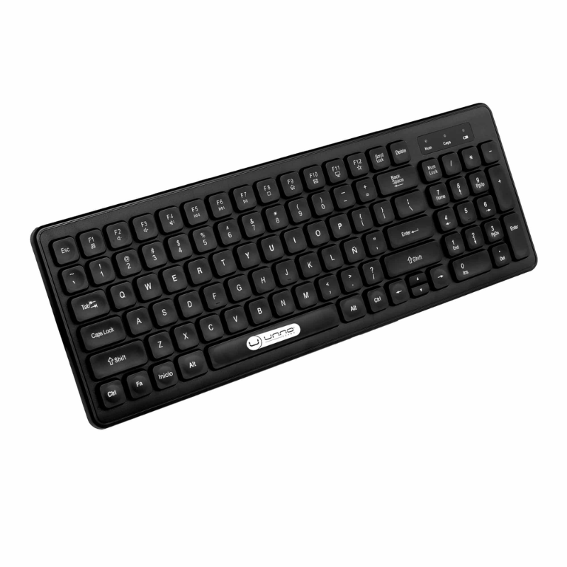 Teclado Inalámbrico Unno Tekno Klass Negro Español