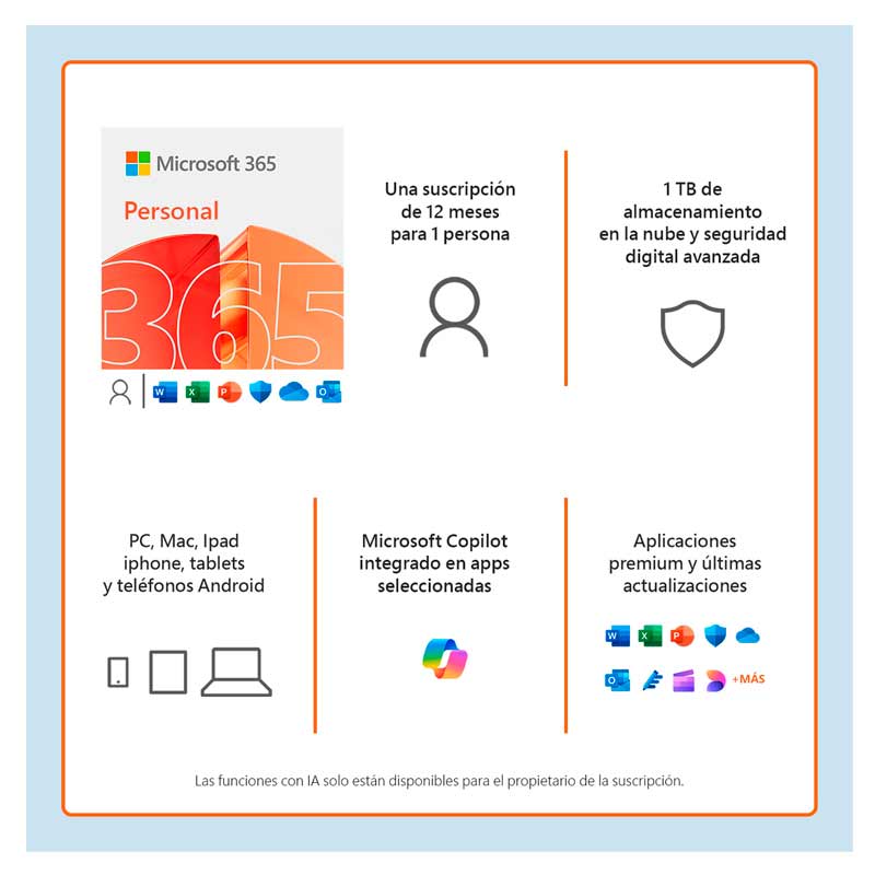 Licencia de Microsoft 365 Personal ESD 1 Año ***FISICA*** (copia)