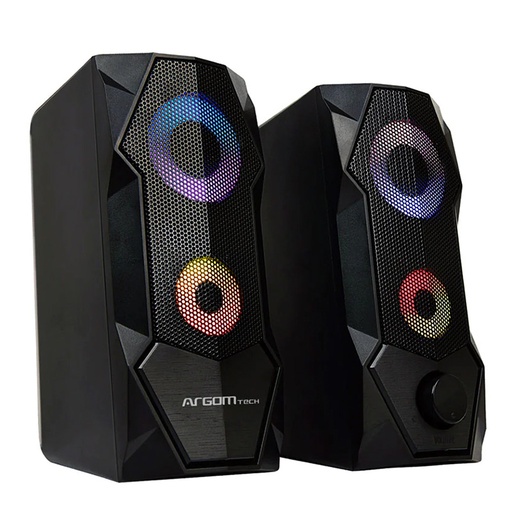 [ARG-SP-1068BK] Bocina 2.0 Argom Combat Gaming S68 USB/3,5mm 2.5W Negro