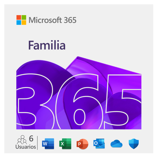 [6GQ-00088TP] Licencia de Microsoft 365 Familia ESD 1 Año ***FISICA***