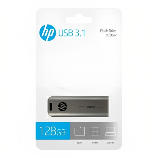 [HPFD796L-128] Memoria USB HP 128GB x796w 3.1 Push-Pull Gris