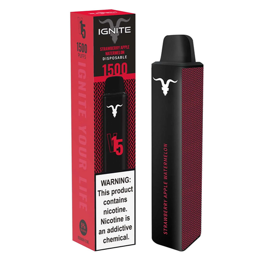 [810025995720] Vape Electronico Ignite V15 1500 puffs Nic 5g Strawberry Apple Watermelon