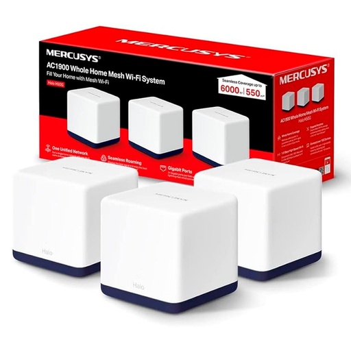 [Halo H50G(3Pack)] Sistema Mesh Wi-Fi 5 Mercusys Halo H50G Doble Banda 3pack