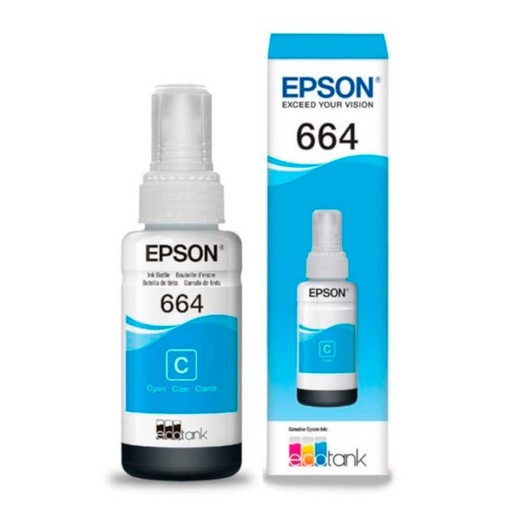 [T664220-AL] Botella de Tinta Epson T664 Cian 70ml