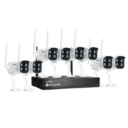 [VTA-84715] Sistema de Video Seguridad VTA DVR Inalámbrico 1TB + 8 cámaras 1080P Smart Home Wi-Fi