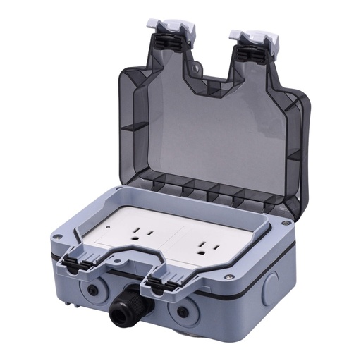 [VTA-84776] Tomacorriente Inteligente con Cubierta VTA+ 2 Tomas Smart Home Wi-Fi para Exteriores