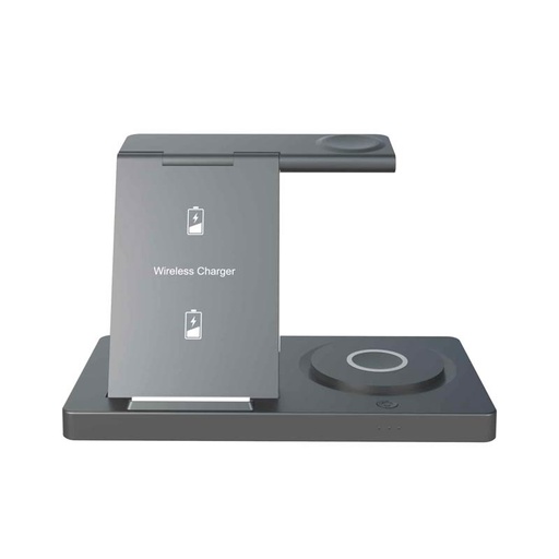 [PW5119BK] Cargador Inalámbrico Unno Tekno PW5119BK 3 en 1 ChargePro 15 W Gris