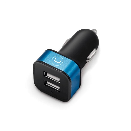 [PW5021BK] Cargador Unno Tekno PW5021BK para Carro Dual USB-A 3.4A Negro/Celeste