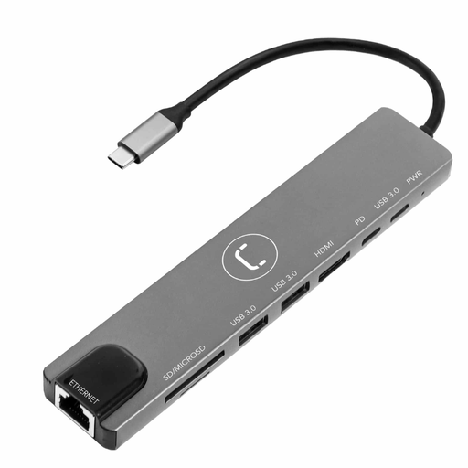 [HB1109SV] Hub Unno Tekno 8 Puertos HB1109SV USB-C Gris