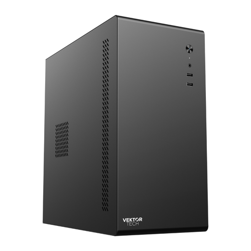 [A200] Case VektorTech A200 Media Torre Micro ATX Negro + Fuente de Poder 600W